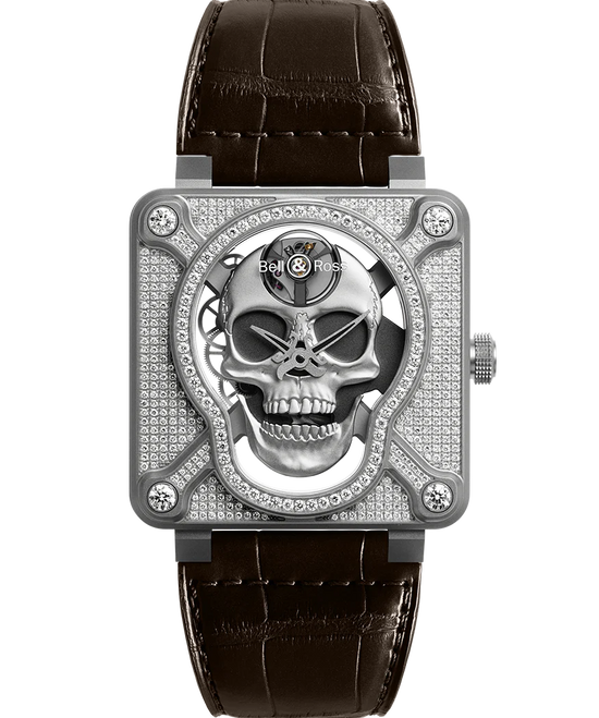 Bell  & Ross BR01 Laughing Skull Full Diamond, Stainless Steel, 46mm, BR01-SKULL-SK-FLD
