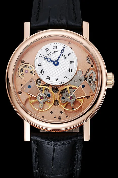 Breguet Tradition White Dial Gold Case Black Leather Bracelet new124876