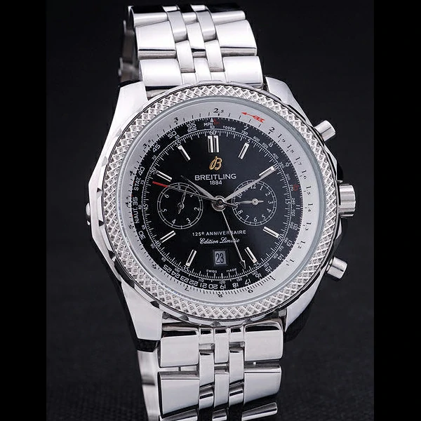 Breitling Bentley Black Dial Stainless Steel Strap new58293