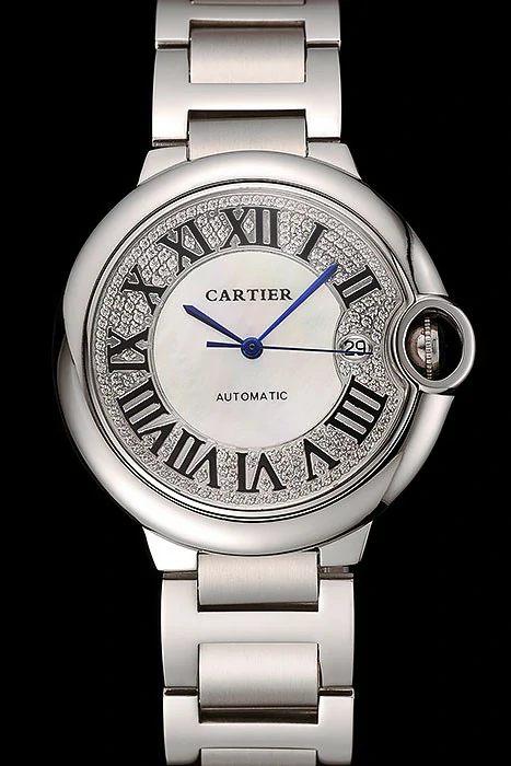 Cartier Ballon Bleu 46 MM Diamond Dial Staineless Steel Bracelet new124510