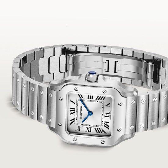 Cartier Replica Watch Santos de Cartier Replica Watch, Stainless Steel, 27mm x 34.5mm, WSSA0082
