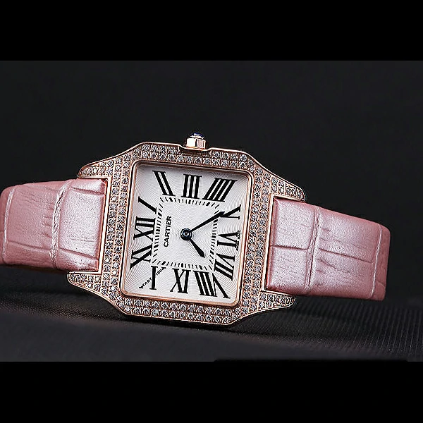 Cartier Santos 100 Diamond Rose Gold Bezel new59830