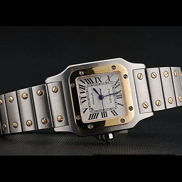 Cartier Santos De Cartier Galbeee Yellow Gold and Steel Case Steel Bracelet Small new60528