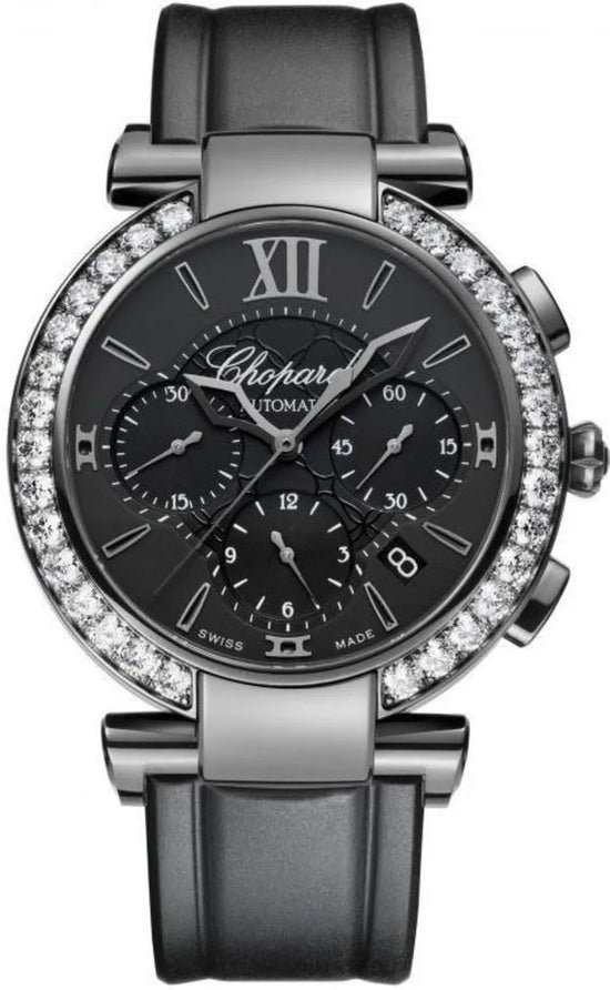 Chopard Replica Watch Imperiale Automatic Chronograph, DLC-Coated Stainless Steel and Diamonds, 40mm, 388549-3008