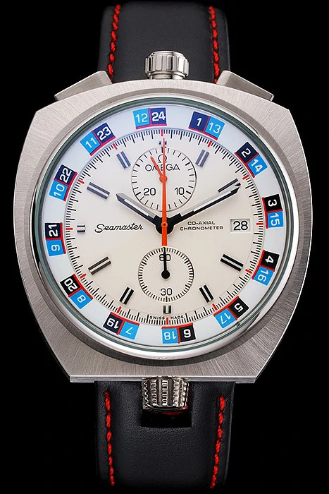 Omega Seamaster Bullhead White Dial Stainless Steel Case Black Leather Strap new120968