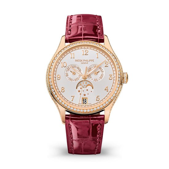 Patek Philippe Replica Watch Complication, 18k Rose Gold set with 155 diamonds (~1.34 ct), 38mm, Annual Calendar 4947R-001