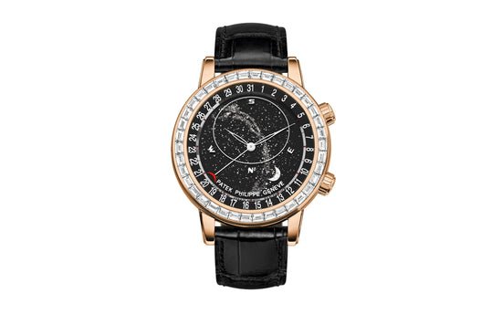 Patek Philippe Replica Watch Grand Complication, 18k Rose Gold set with baguette diamonds, 44mm, Astronomical, 6104R-001