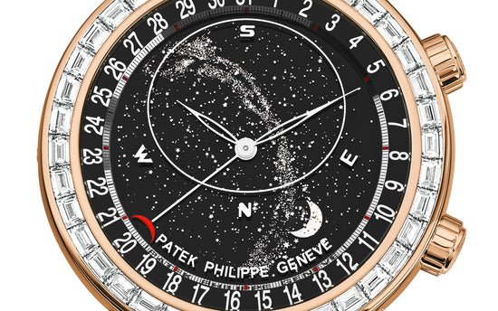 Patek Philippe Replica Watch Grand Complication, 18k Rose Gold set with baguette diamonds, 44mm, Astronomical, 6104R-001