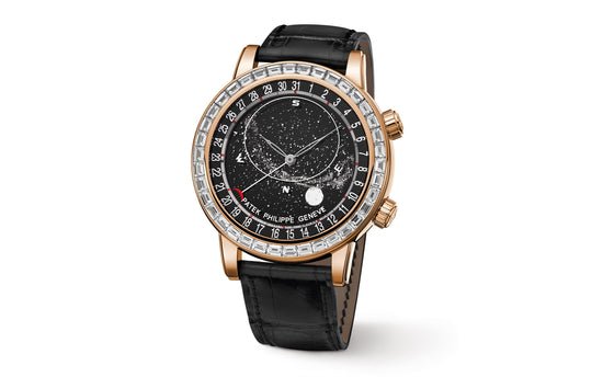 Patek Philippe Replica Watch Grand Complication, 18k Rose Gold set with baguette diamonds, 44mm, Astronomical, 6104R-001