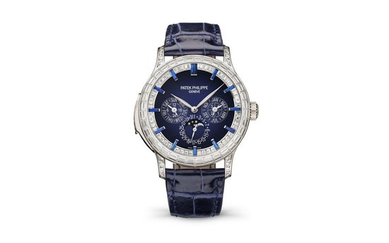 Patek Philippe Replica Watch Grand Complication, Platinum set with baguette diamonds and sapphires, 42mm, 5374/300P-001