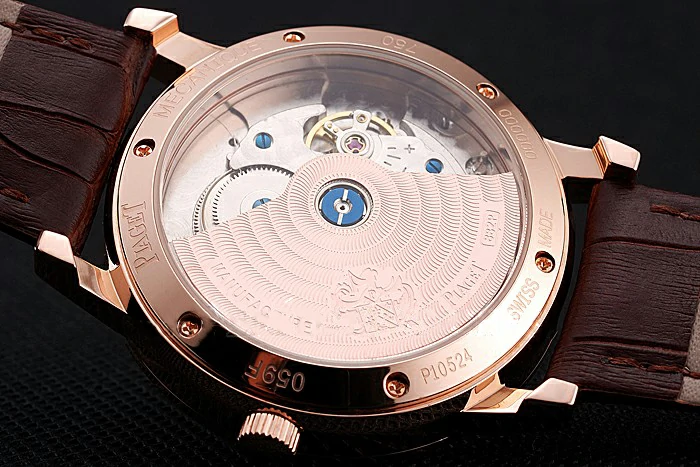 Piaget Altiplano Date Silver Dial Rose Gold Case Brown Leather Strap new123376