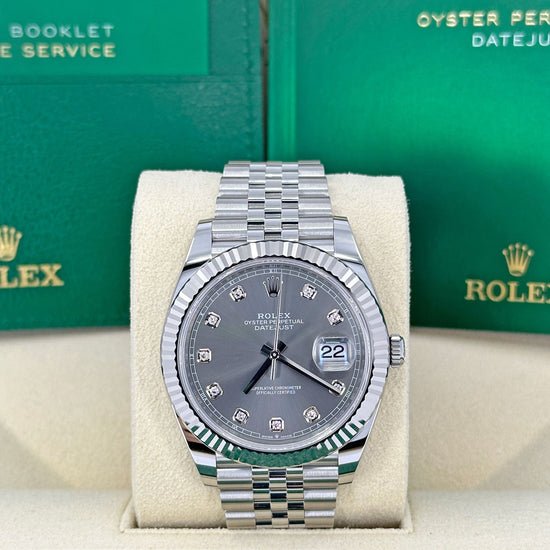 Pre-Owned Rolex Replica Watch Datejust 41, Slate diamond Dial, 41mm, 126334-0006 (2022/2023)