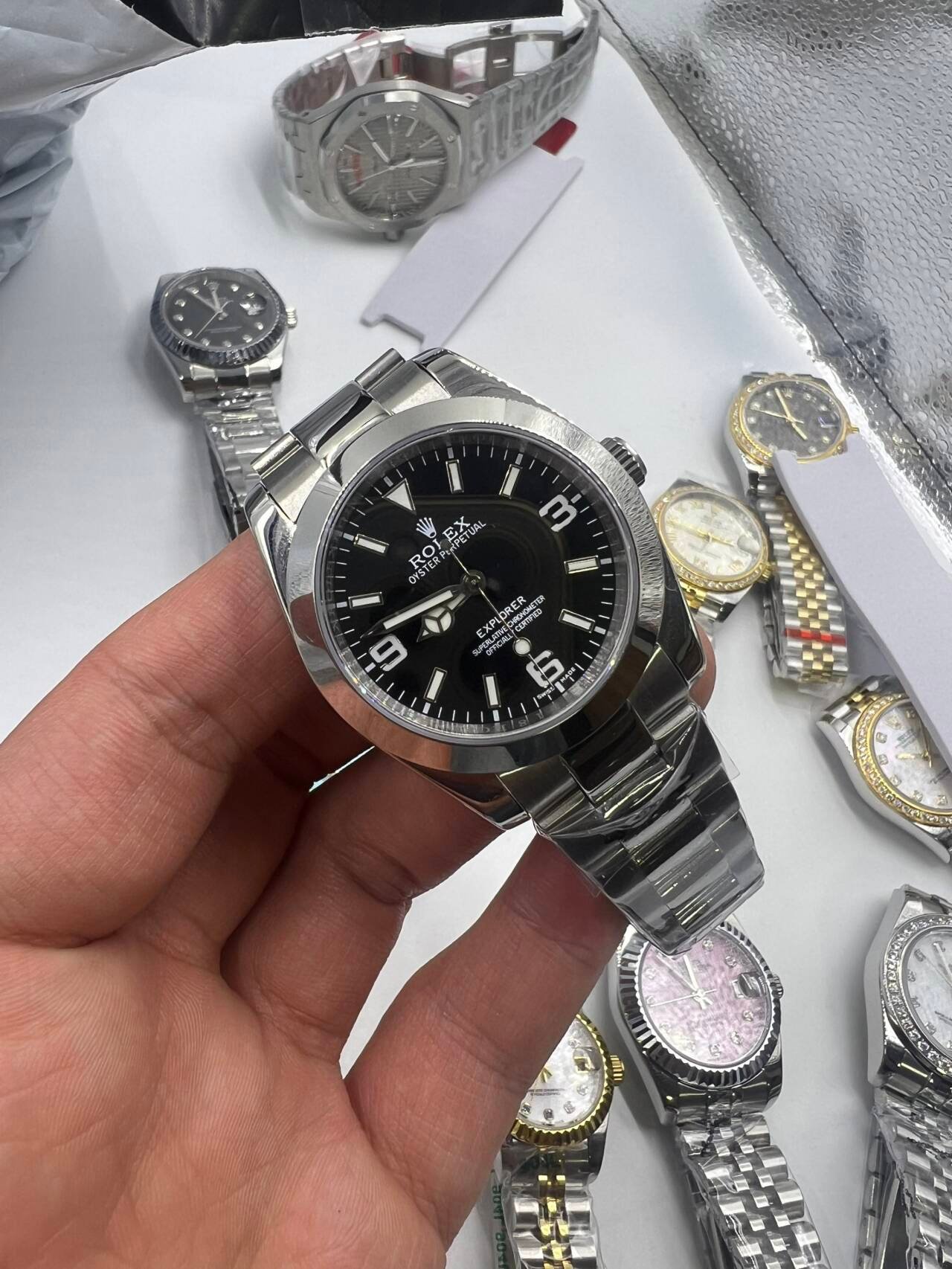 Replica Rolex Explorer Black Dial 36MM Stainless Steel Watch New25015