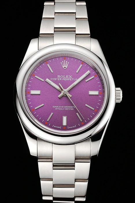 Rolex Oyster Perpetual Red Grape Dial Stainless Steel Case And Bracelet new122248
