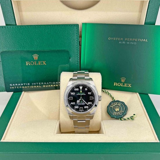 Rolex Replica Watch, Air-king, Black Arabic dial, 40mm, Oystersteel, Smooth, Oyster, 116900-0001