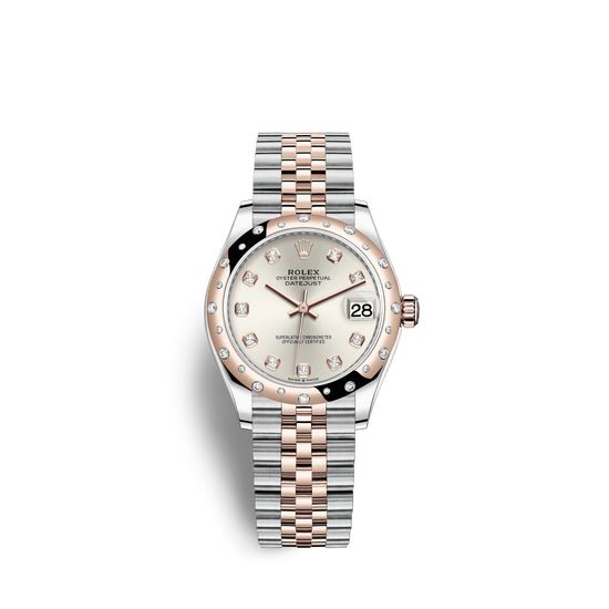 Rolex Replica Watch Datejust 31, Oystersteel, 18kt Everose Gold and diamonds, 278341RBR-0016