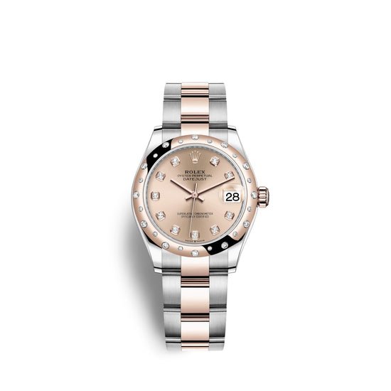 Rolex Replica Watch Datejust 31, Oystersteel, 18kt Everose Gold and diamonds, 278341RBR-0023