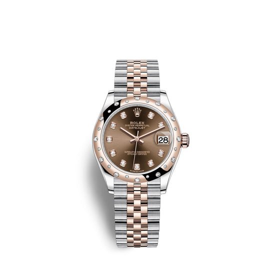 Rolex Replica Watch Datejust 31, Oystersteel, 18kt Everose Gold and diamonds, 278341RBR-0028