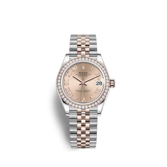 Rolex Replica Watch Datejust 31, Oystersteel, 18kt Everose Gold and diamonds, 278381RBR-0002