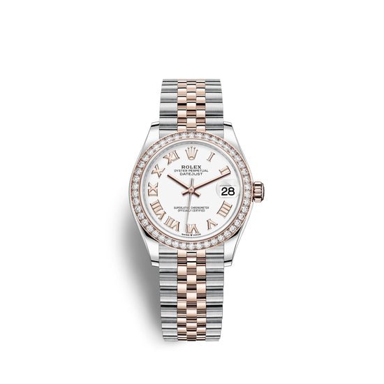Rolex Replica Watch Datejust 31, Oystersteel, 18kt Everose Gold and diamonds, 278381RBR-0004