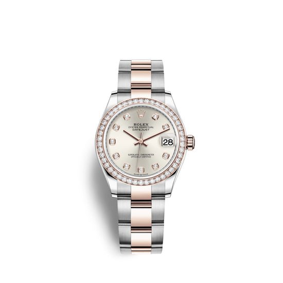 Rolex Replica Watch Datejust 31, Oystersteel, 18kt Everose Gold and diamonds, 278381RBR-0015