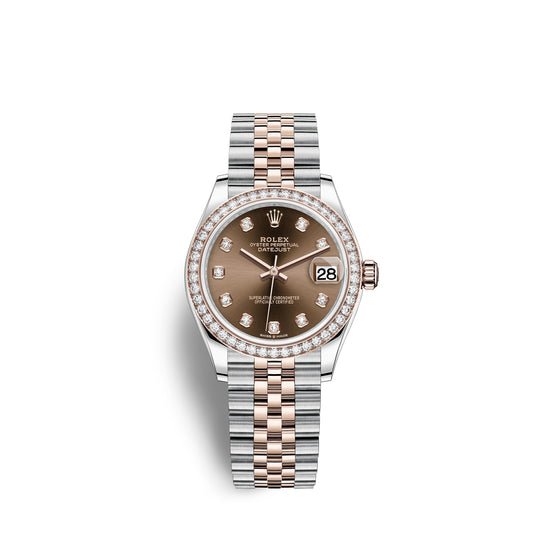 Rolex Replica Watch Datejust 31, Oystersteel, 18kt Everose Gold and diamonds, 278381RBR-0028