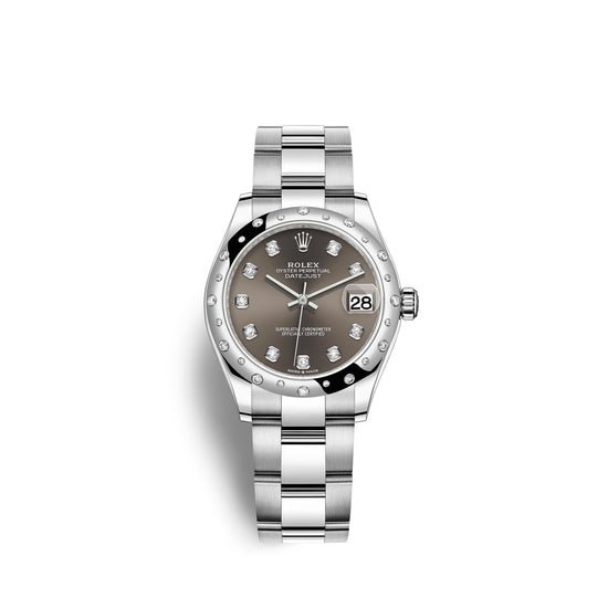Rolex Replica Watch Datejust 31, Oystersteel, 18kt White Gold and diamonds, 278344RBR-0007