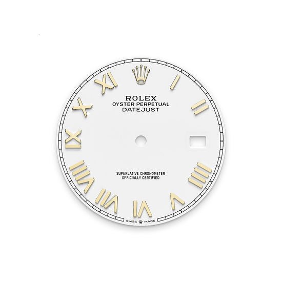 Rolex Replica Watch Datejust 41, Oystersteel and 18k Yellow Gold, Intense White Roman dial, Fluted Jubilee, 126333-0026