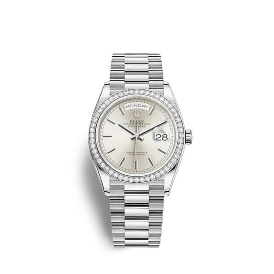 Rolex Replica Watch Day-Date 36 White gold 128349RBR-0001