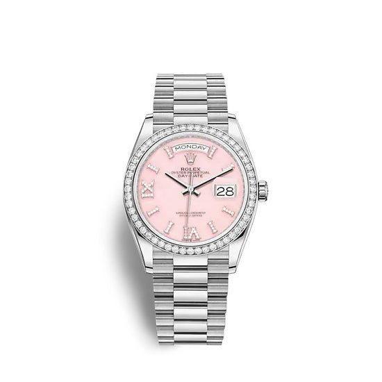 Rolex Replica Watch Day-Date 36 White gold 128349RBR-0008