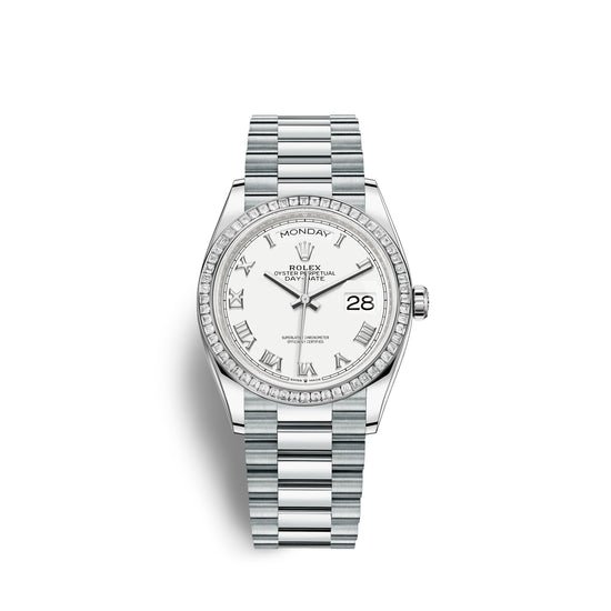 Rolex Replica Watch Day-Date, 36mm, Platinum and Diamonds, 128396tbr-0010