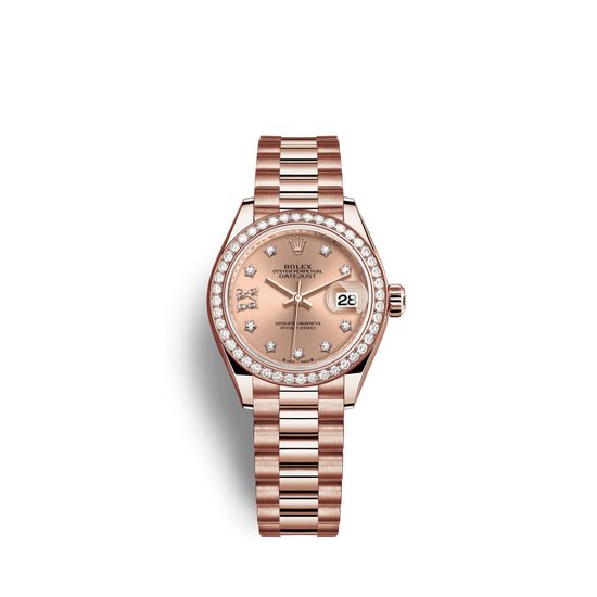 Rolex Replica Watch Lady-Datejust 28, 18kt Everose Gold and diamonds, 279135RBR-0029