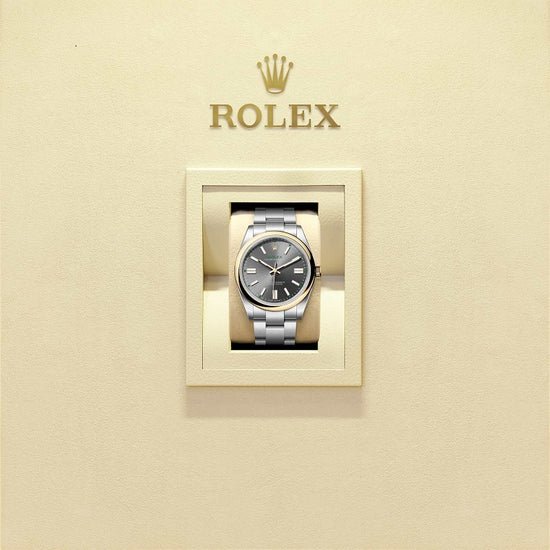 Rolex Replica Watch Oyster Perpetual 41, Oystersteel and 18k Yellow Gold, 41mm, Slate dial, Domed Oyster, 134303-0001