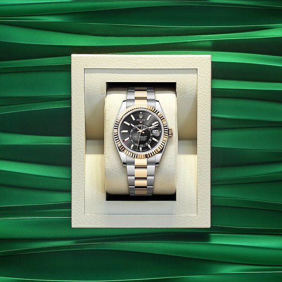 Rolex Replica Watch Sky-Dweller, 42mm, Oystersteel and 18k Yellow Gold, Black, Oyster, 336933-0003