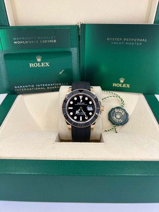 Rolex Replica Watch Yacht-Master 42mm, 18k Yellow Gold, Black Dial, 226658-0001