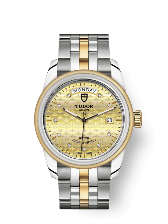 Tudor Replica Watch Glamour Date+Day, Stainless Steel and 18k Yellow Gold with Diamond-set, 39mm, M56003-0004
