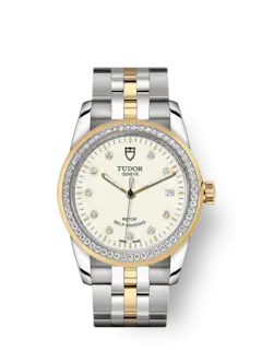 Tudor Replica Watch Glamour Date, Stainless Steel and 18k Yellow Gold with Diamond-set dial and Diamond-set bezel, 36mm, M55023-0082