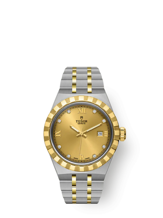 Tudor Replica Watch Royal, Stainless Steel and 18k Yellow Gold with Diamond-set, 28mm, M28303-0006