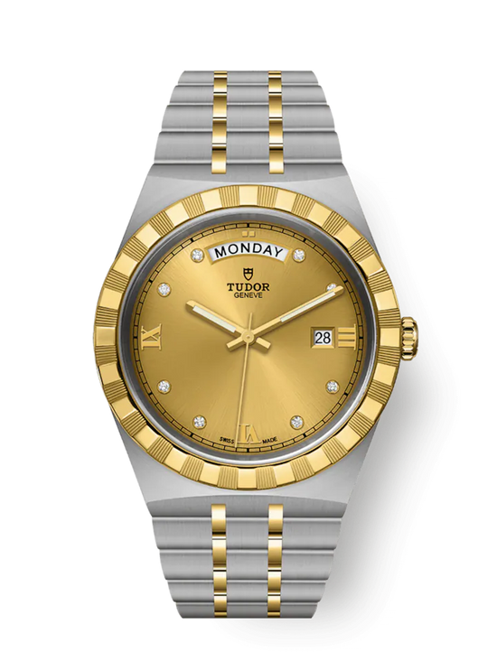 Tudor Replica Watch Royal, Stainless Steel and 18k Yellow Gold with Diamond-set, 41mm, M28603-0006