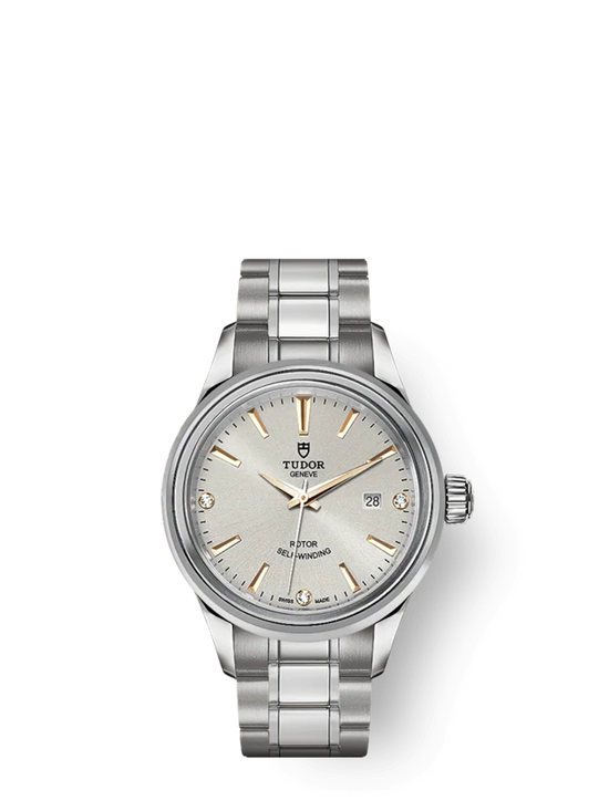 Tudor Replica Watch Style, Stainless Steel and Diamond-set, 28mm, M12100-0019