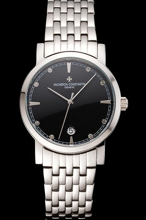 Vacheron Constantin Fine Black Dial Stainless Steel Case And Bracelet new122784